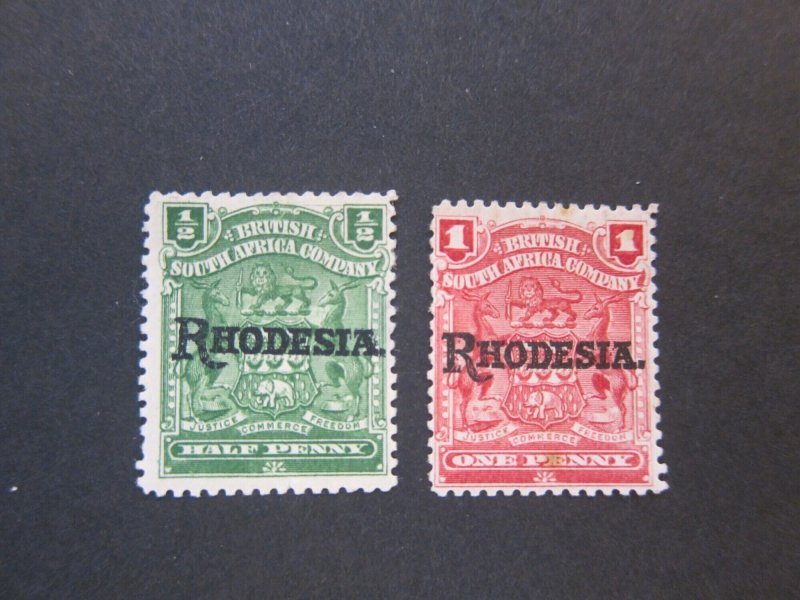 Rhodesia 1909 Sc 82-3 MH