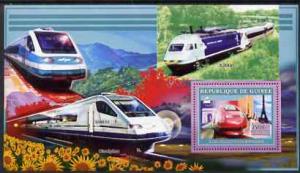 Guinea - Conakry 2006 High Speed Trains large perf s/shee...