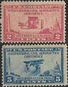 1928 United States Aeronautica Conference SC#649-650  Mint