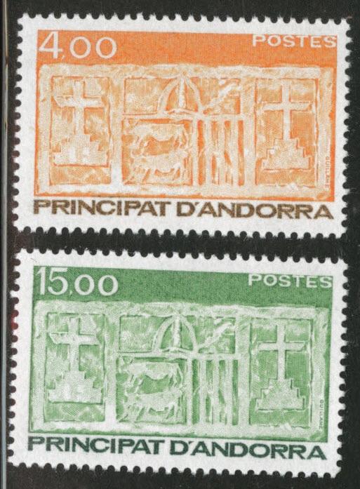 French Andorre Andorra Scott 332 and 334 MNH**1986 issue