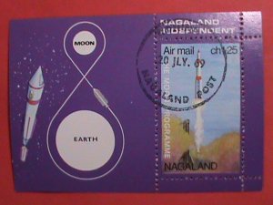 NAGALAND STAMP: 1969  THE SPACE: THE MOON PROGRAMS CTO-MNH S/S . RARE.