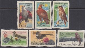 CZECHOSLOVAKIA Sc # 1339-44 CPL MNH SET of 6 - MOUNTAIN BIRDS