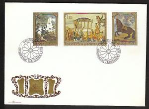 Liechtenstein 660-662 Horse Paintings 1978 U/A FDC  