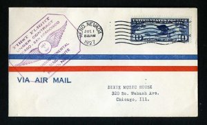 # C10 on CAM # 18 First Flight cover, Reno, NV to Chicago, IL dated - 7-1-1927
