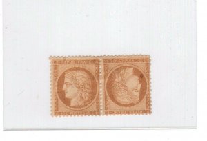 France #54a (Y & T #36b) Mint Rare Tete Beche Pair **With Certificate**