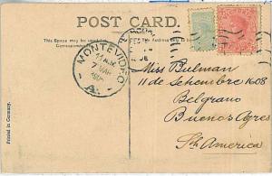 POSTAL HISTORY - AUSTRALIA - VICTORIA : POSTCARD to ARGENTINA via URUGUAY 1905