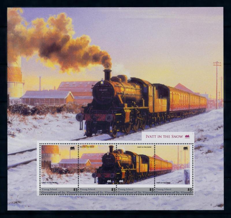 [93267] Young Isl Gren St. Vincent 2011 Railway Train Eisenbahn Ivatt Sheet MNH