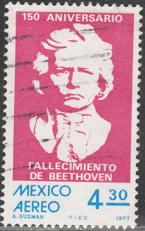 MEXICO C542, Sesquicentennial of death of Beethoven Used. VF.  (658)