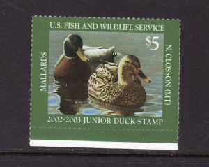 D2-USA-JDS10 2002 Junior Duck Stamp -unused NH-