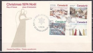 Canada, Scott cat. 650-653. Christmas issue. First day cover. ^