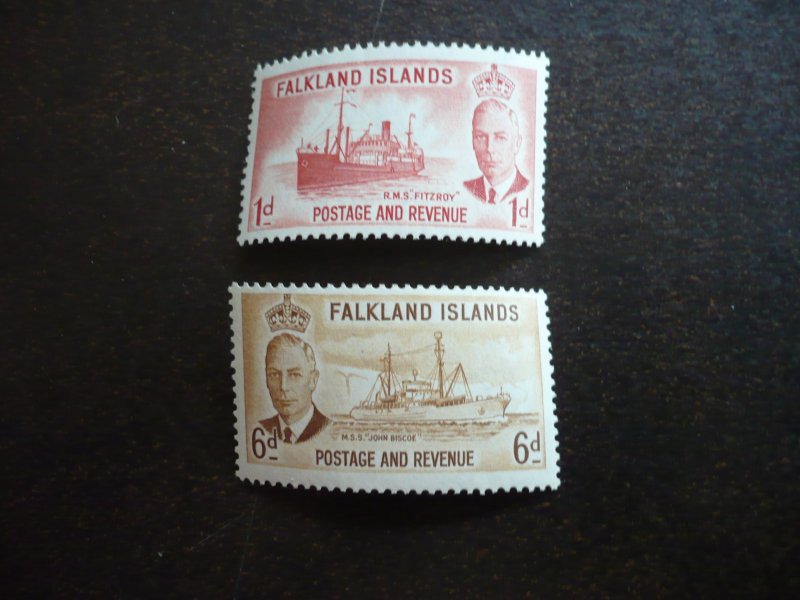 Stamps - Falkland Islands - Scott# 108,113 - Mint Hinged Part Set of 2 Stamps