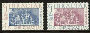 Gibraltar 303-4 MNH Christmas, Art