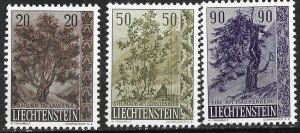 Liechtenstein # 326-28 Trees/Bushes  1958 (3)   Mint NH