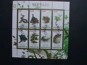 ​RWANDA STAMP-2009- THE RARE REPTILES CTO NOT HING S/S SHEET VERY FINE