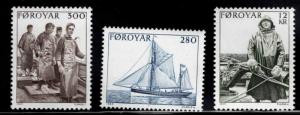 FAROE ISLANDS Scott 112-114 MNH** 1984 Fishing Boat set