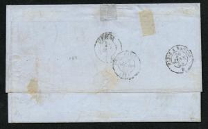 US Scott #28 Strip of 3 New Orleans Nantes France Jan 5, 1858 ex. Skinner Cover