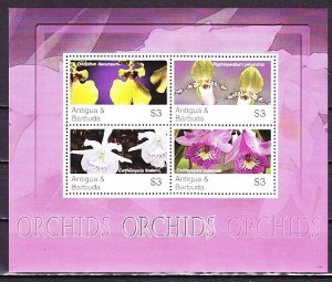 Antigua, New item. Orchids sheet of 4. ^