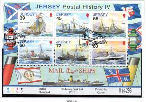 Jersey Sc 1447a 2010 Mail Ships stamp sheet used