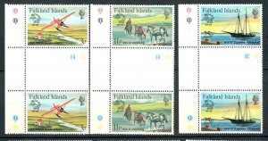 Falkland Islands #295 - 297 set of MNH gutter pairs