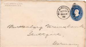 United States North Carolina Wilmington 1894 numeral duplex  5c Grant Second ...