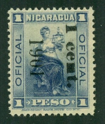 Nicaragua 1901 Official MNG Black Ovpt BIN = $1.50