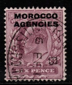 MOROCCO AGENCIES SG36a 1907 6d DULL PURPLE FINE USED