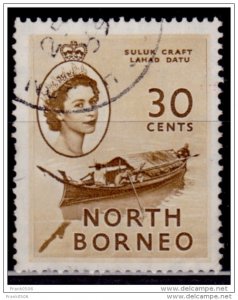 North Borneo 1954-57, QEII Definitive, 30c, Scott# 270, used