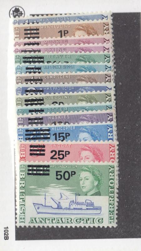 BRITISH ANTARCTIC TERRITORY # 25-38 VF-MLH GUM SHEEN CAT VALUE $133.65