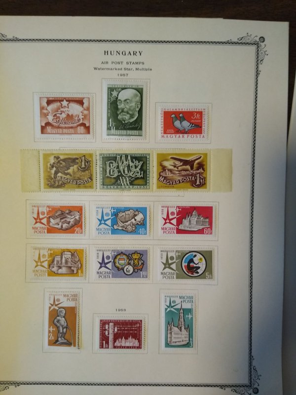 collection on pages Hungary 1951-63 airmail CV $108