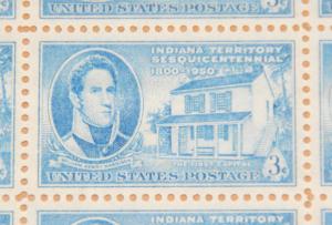 1950 sheet, Indiana Territory Anniversary - Sc# 996