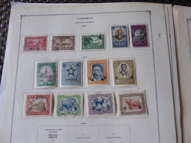 Liberia 1892-1976 Stamp Collection on Scott International Stamp Album Pages