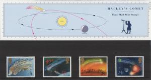 PRESENTATION PACK PP145 1986 - HALLEY'S COMET (printed no.168b)