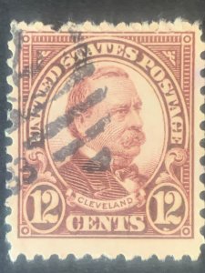 Cleveland 12c postage stamp  ,  black cancelled postage used, refno:5015