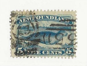 Newfoundland Sc #55 5c seal used with '235' cancel  VF