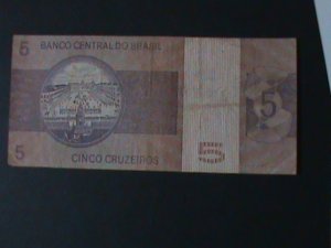 ​BRAZIL1970-CENTRAL BANK-$5 REAIS--CIRULATED NOTE-VF WE SHIP TO WORLDWIDE.