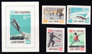 Albania Innsbruk 9th Winter Olympics IMPERF Sports of 1964. VF/NH (**)