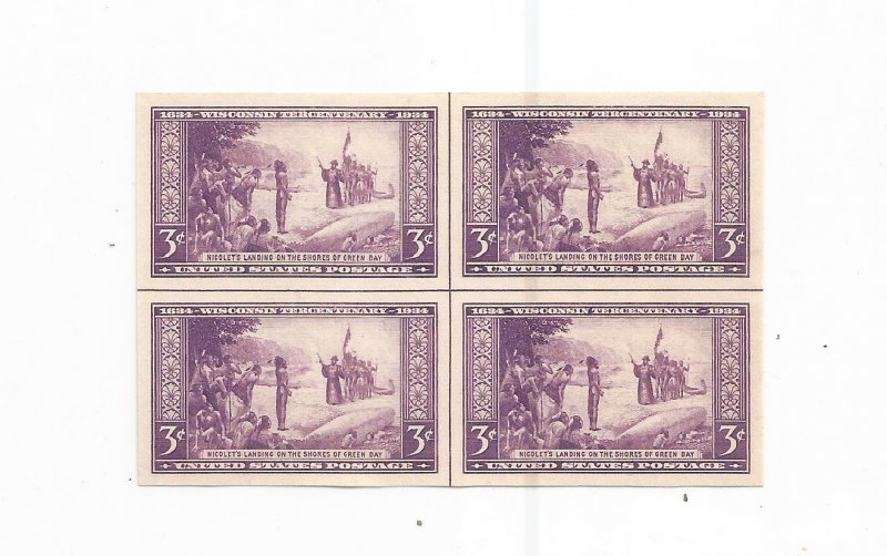 US SCOTT# 755, CENTERLINE BLOCK OF 4, MNH