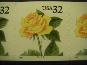 Scott 3054, 32 cent Yellow Rose, PNC3, #5555 MNH, NICE