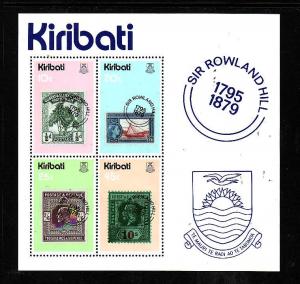 Kiribati-Sc#344a-Unused NH sheet-Stamp on Stamp-Sir Rowland Hill-1979-