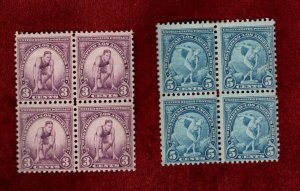 USA MINT 1932 OLYMPIC GAMES SET OF BLOCKS OF 4 STAMPS SCOTT # 718(MLH) & 719 (MN