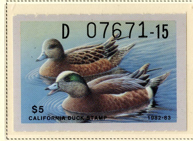 US CA12 CALIFORNIA STATE DUCK STAMP 1982 MNH SCV $9.00 BIN $4.50