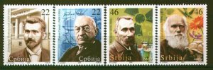 0233 SERBIA 2009 - Science - Curie - Darwin - Pavle Savic - Putnikovic - MNH Set