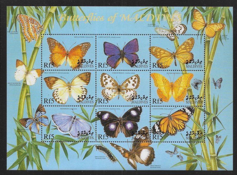 Maldive Islands 2425 Butterflies mini-sheet MNH c.v. $9.00