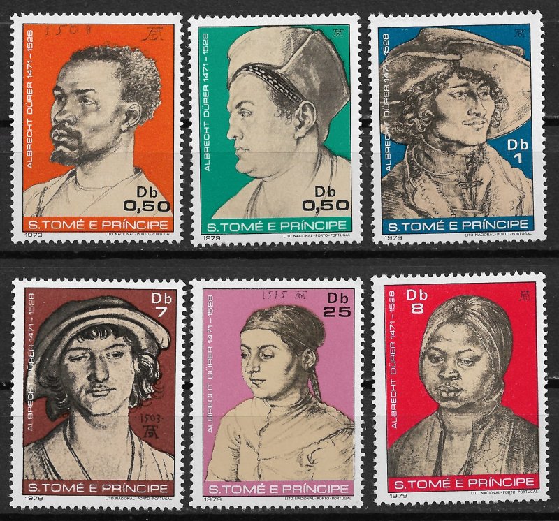 1979 Sao Tome & Principe  Sc520-5 Albrecht Durer Paintings C/S MNH SCV$12.15