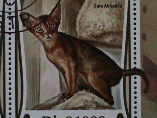 ​ST. THOMAS- 2017-WORLD FAMOUS LOVELY CATS-CTO- SHEET VF LAST ONE FANCY CANCEL