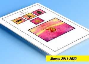 COLOR PRINTED MACAO 2011-2020 STAMP ALBUM  PAGES (122 illustrated pages)