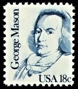 US 1858 MNH VF 18 Cent George Mason Statesman Overall Tagging