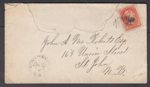 NEW BRUNSWICK SPLIT RING TOWN CANCEL COVER KOUCHIBOUGUAC