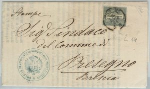 64131 - ITALIA REGNO - STORIA POSTALE : Sass L14 su  BUSTA da TORINO 1864