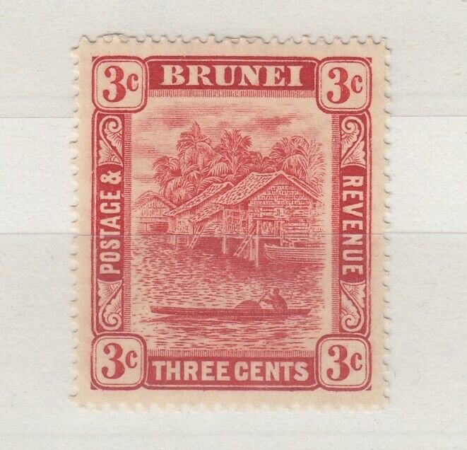 Brunei 1908 3c Scarlet SG38 MH J6391